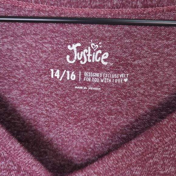 Justice Girls XL Striped Tie Dye Knotted Long Sleeve Shirt Top Purple White - Picture 6 of 7